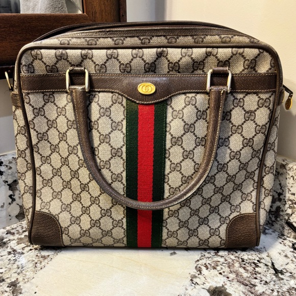 Vintage Gucci Sherry Line Hand Bag w/ D-Rings - Picture 1 of 15